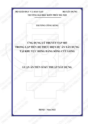 Ứng dụng lý thuyết tập mờ trong lập tiến độ thực hiện dự án xây dựng tại khu vực đồng bằng sông cửu long