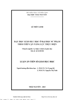 Dạy học giáo dục ở đại học sư phạm theo tiếp cận năng lực thực hiện