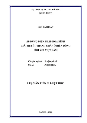 Dụng biện pháp hòa bình giải quyết tranh chấp ở biển đông đối với việt nam