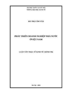 Luận văn phát triển doanh nghiệp nhà nước ở việt nam