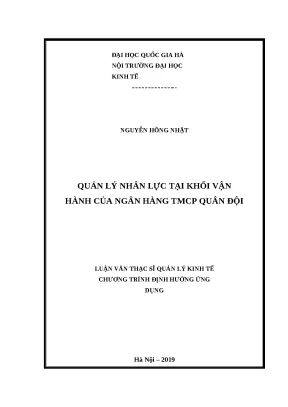 Luận văn quản lý nhân lực tại khối vận hành của ngân hàng tmcp quân đội