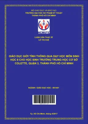 Giáo dục giới tính thông qua dạy học môn sinh học 8 cho học sinh trường trung học cơ sở colette quận 3 thành phố hồ chí minh