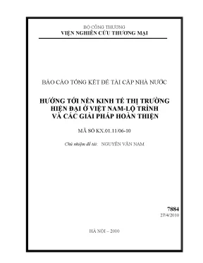 Hướng tới nền kinh tế thị trường hiện đại ở việt nam và các giải pháp hoàn thiện