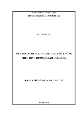 Dạy học sinh học thpt theo định hướng giáo dục stem