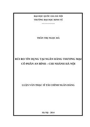 Luận văn rủi ro tín dụng tại ngân hàng thương mại cổ phần an bình chi nhánh hà nội