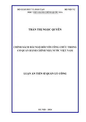 Chính sách đãi ngộ đối với công chức trong cơ quan hành chính nhà nước việt nam