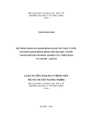 Luận văn hệ thống đăng ký khám bệnh ngoại trú trực tiếp tại khoa khám bệnh bệnh viện đại học y dược thành phồ hồ chí minh nghiên cứu triển khai và chi phí lợi ích