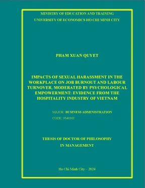 Impacts of sexual harassment in the workplace on job burnout and labour turnover moderated by psychological empowerment evidence from the hospitality industry of vietnam