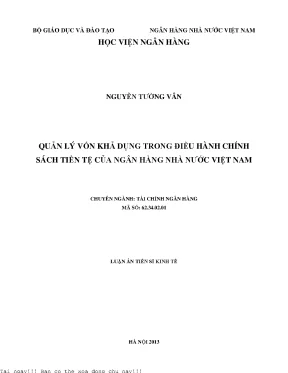 Quản lí vốn khả dụng trong điều hành chính sách tiền tệ của ngân hàng nhà nước việt nam