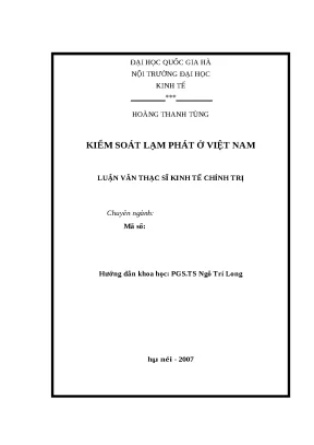 Luận văn kiểm soát lạm phát ở việt nam