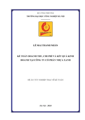 Kế toán doanh thu chi phí và kết quả kinh doanh tại công ty cổ phần nhựa xanh