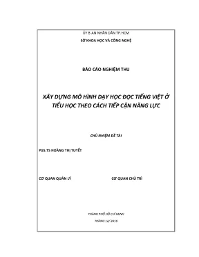 Xây dựng mô hình dạy học đọc tiếng việt ở tiểu học theo cách tiếp cận năng lực