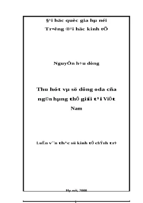 Luận văn thu hút và sử dụng oda của ngân hàng thế giới tại việt nam