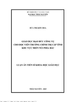 Giáo dục đạo đức công vụ cho học viên trường chính trị cấp tỉnh khu vực miền núi phía bắc
