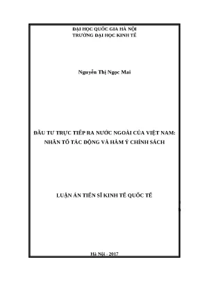 Luận văn đầu tư trực tiếp ra nước ngoài của việt nam
