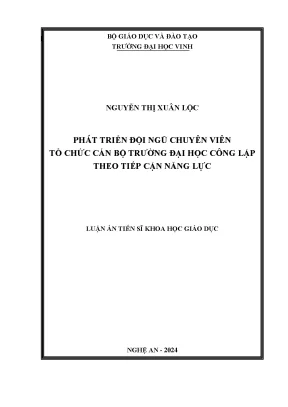 Phát triển đội ngũ chuyên viên tổ chức cán bộ trường đại học công lập theo tiếp cận năng lực