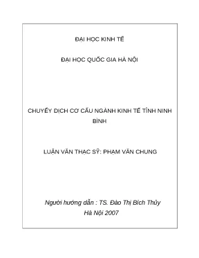 Luận văn chuyển dịch cơ cấu ngành kinh tế tỉnh ninh bình