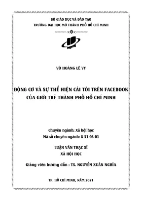 Động cơ và sự thể hiện cái tôi trên facebook của giới trẻ thành phố hồ chí minh