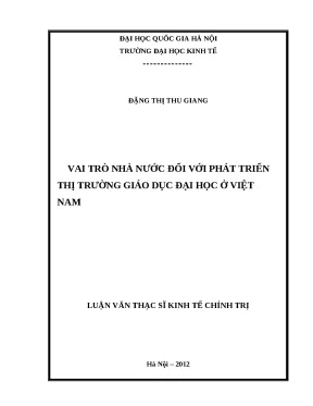 Luận văn vai trò nhà nước đối với phát triển giáo dục đại học ở việt nam