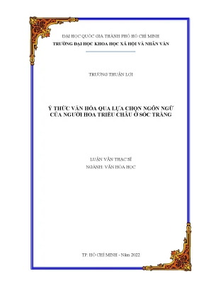 Ý thức văn hóa qua lựa chọn ngôn ngữ của người hoa triều châu ở sóc trăng