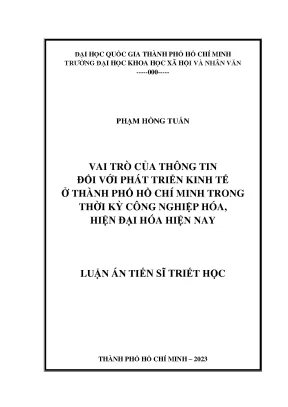 Vai trò của thông tin đối với phát triển kinh tế ở thành phố hồ chí minh trong thời kỳ công nghiệp hóa hiện đại hóa hiện nay