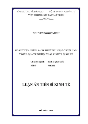 Hoàn thiện chính sách thuế thu nhập ở việt nam trong quá trình hội nhập kinh tế quốc tế