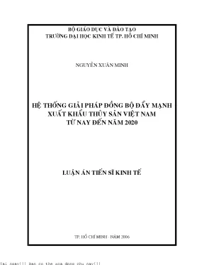 Hệ thống giải pháp đồng bộ đẩy mạnh xuất khẩu thủy sản việt nam từ nay đến năm 2020