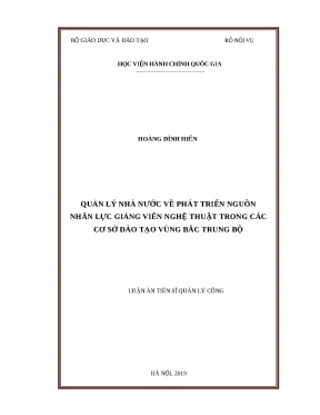 Luận văn thạc sĩ qlnn về phát triển nguồn nhân lực giảng viên nghệ thuật trong các cơ sở đào tạo vùng bắc trung bộ