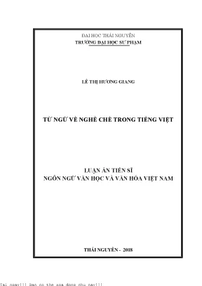 Từ ngữ về nghề chè trong tiếng việt