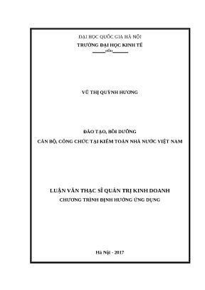Luận văn đào tạo bồi dưỡng cán bộ công chức tại kiểm toán nhà nước việt nam