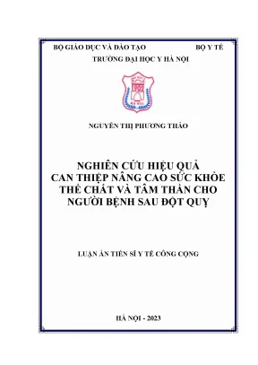 Nghiên cứu hiệu quả can thiệp nâng cao sức khỏe thể chất và tâm thần cho người bệnh sau đột quỵ