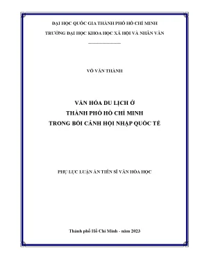 Văn hóa du lịch ở thành phố hồ chí minh trong bối cảnh hội nhập quốc tế