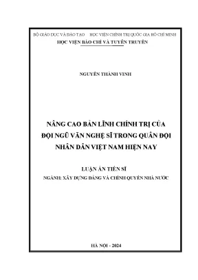 Nâng cao bản lĩnh chính trị của đội ngũ văn nghệ sĩ trong quân đội nhân dân việt nam hiện nay