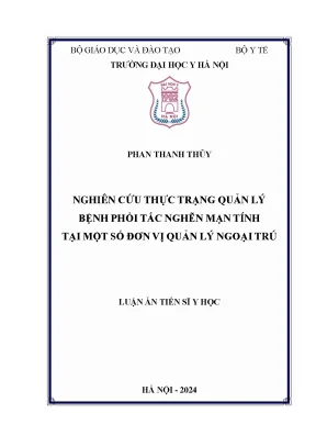 Nghiên cứu thực trạng quản lý bệnh phổi tắc nghẽn mạn tính tại một số đơn vị quản lý ngoại trú