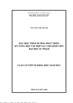 Dạy học theo hướng phát triển kỹ năng học tập hợp tác cho sinh viên đại học sư phạm