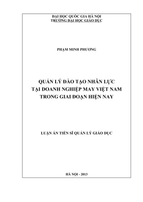 Luận án tiến sĩ quản lý giáo dục quản lý đào tạo nhân lực tại doanh nghiệp may việt nam trong giai đoạn hiện nay