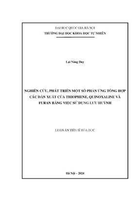 Nghiên cứu phát triển một số phản ứng tổng hợp các dẫn xuất của thiophene quinoxaline và furan bằng việc sử dụng lưu huỳnh