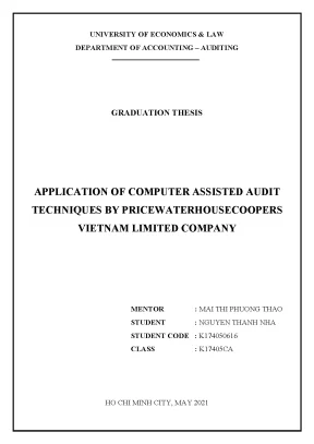 Application of computer assisted audit r ntechniques by pricewaterhousecoopers r nvietnam limited company