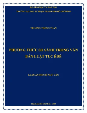 Luận án tiến sĩ lý luận ngôn ngữ phương thức so sánh trong văn bản luật tục êđê