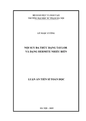 Nội suy đa thức dạng taylor và dạng hermite nhiều biến