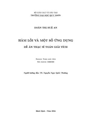 Hàm lồi và một số ứng dụng đề án thạc sĩ toán giải tích