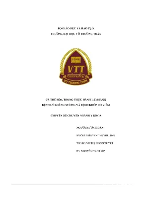 Cá thể hóa trong thực hành lâm sàng bệnh lý loãng xương và bệnh khớp do viêm