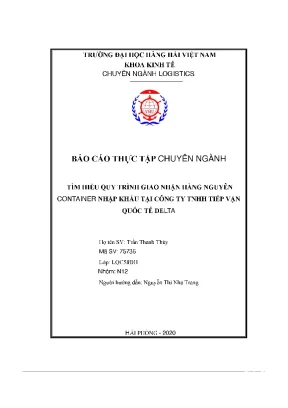 Tìm hiểu quy trình giao nhận hàng nguyên container nhập khẩu tại công ty tnhh tiếp vận quốc tế delta