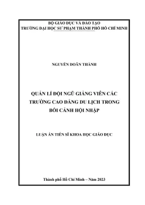 Quản lý đội ngũ giảng viên các trường cao đẳng du lịch trong bối cảnh hội nhập