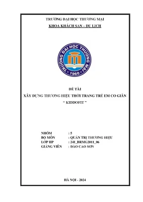 Đề tài xây dựng thương hiệu thời trang trẻ em co giãn kiddofit