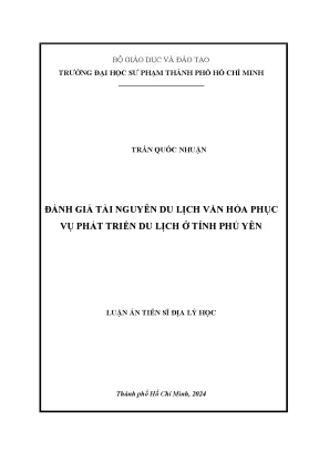 Đánh giá tài nguyên du lịch văn hóa phục vụ phát triển du lịch ở tỉnh phú yên