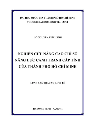 Nghiên cứu nâng cao chỉ số năng lực cạnh tranh cấp tỉnh của thành phố hồ chí minh
