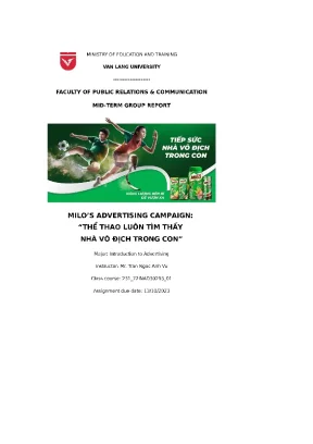 Milos advertising campaign thể thao luôn tìm thấy nhà vô địch trong con