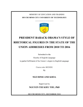 Resident barack obamas style of rhetorical figures in the state of the union addresses from 2010 to 2016