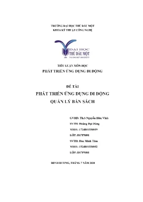 Ểu luận môn học phát triển ứng dụng di động đề tài phát triển ứng dụng di động quản lý bán sách